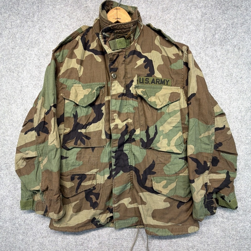 Vintage Alpha Industries M-65 Cold Weather Field Jacket Men Small X-Short Camo